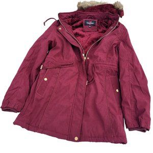 GeeGee Women's XL rose colored coat fur lined hat